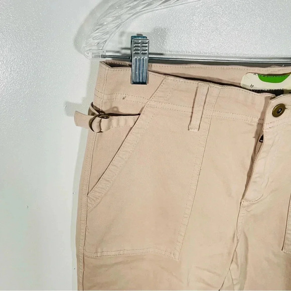 NEW Anthropologie Cropped Utility Khaki Pants Neutral Contemporary Modest Office - Picture 4 of 8